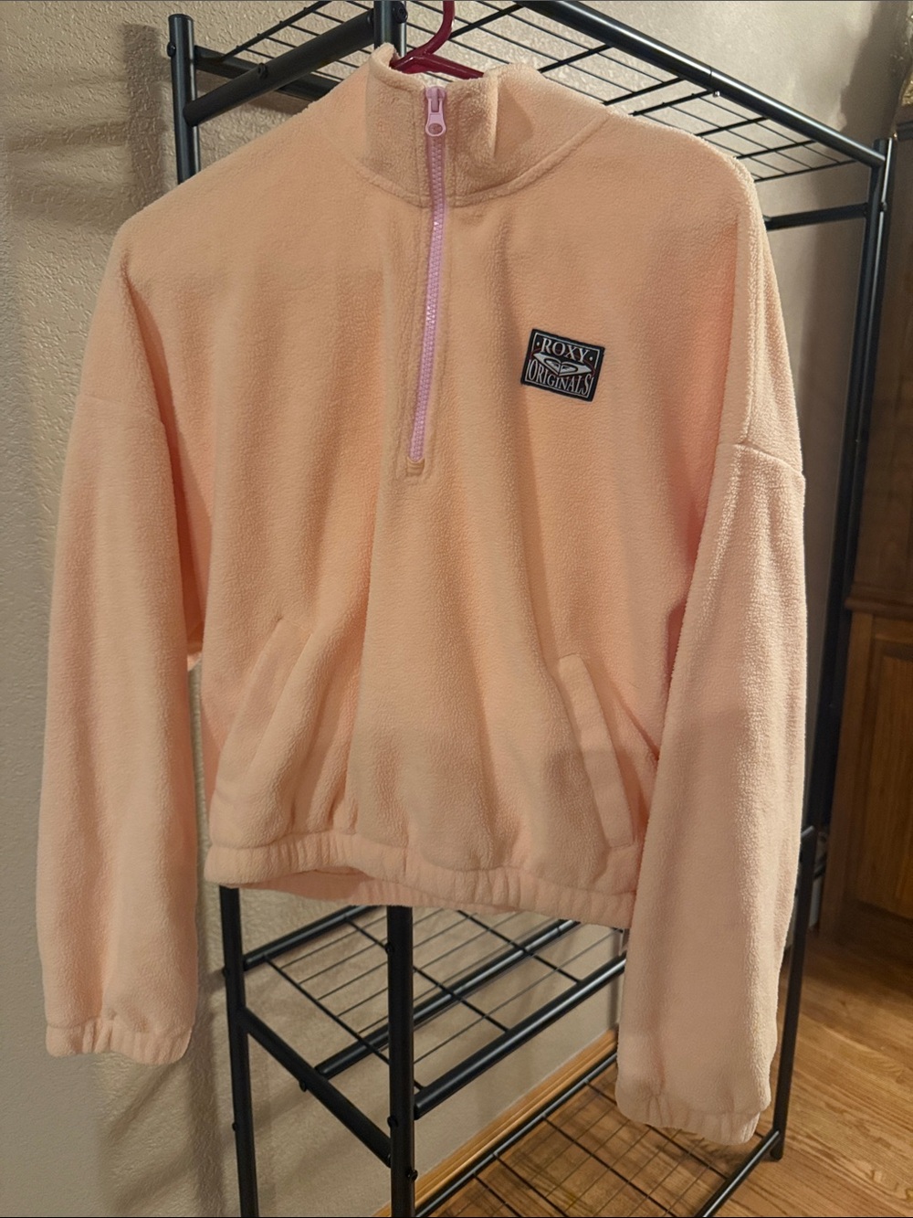 Roxy Girls Peach Half-Zip Fleece Pullover Jacket